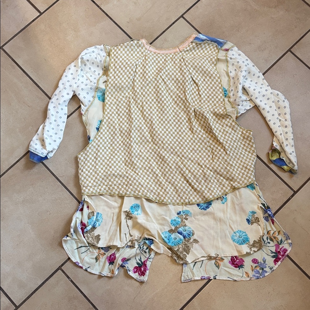 Nothing Matches Floral Patchwork Blouse With Stri… - image 3